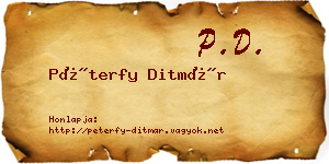 Péterfy Ditmár névjegykártya